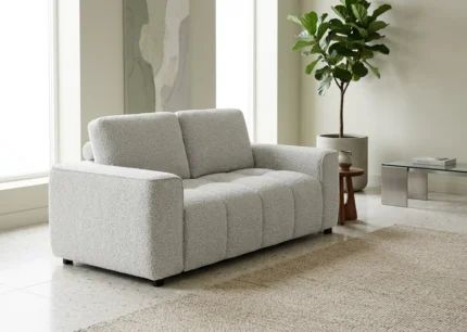CANAPÉ 2 PLACES EN TISSU - BEIGE