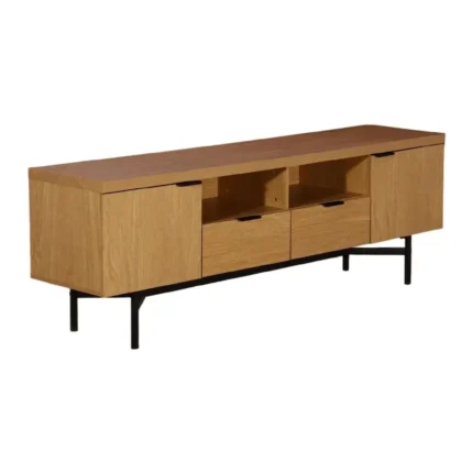 MEUVLE TV 2 PORTES + 2 TIROIRS + 2 N ICHES - INDUSTRIEL