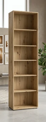 BIBLIOTHEQUE 5 ETAGERES - CHENE ARTISAN L54 CM TEMPRA 2 T2KR02-D78