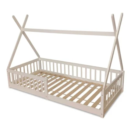 LIT TIPI 90X190 - BLANC ( AVEC SOMMIER )