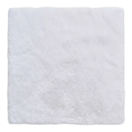 TAPIS 120X120 CM EN POLYESTER - BLANC