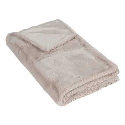 PLAID 180 X 230 CM EN POLYESTER - BEIGE