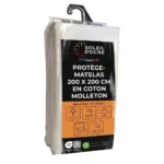 PROTÈGE-MATELAS 200 X 200 CM EN COTON MOLLETON