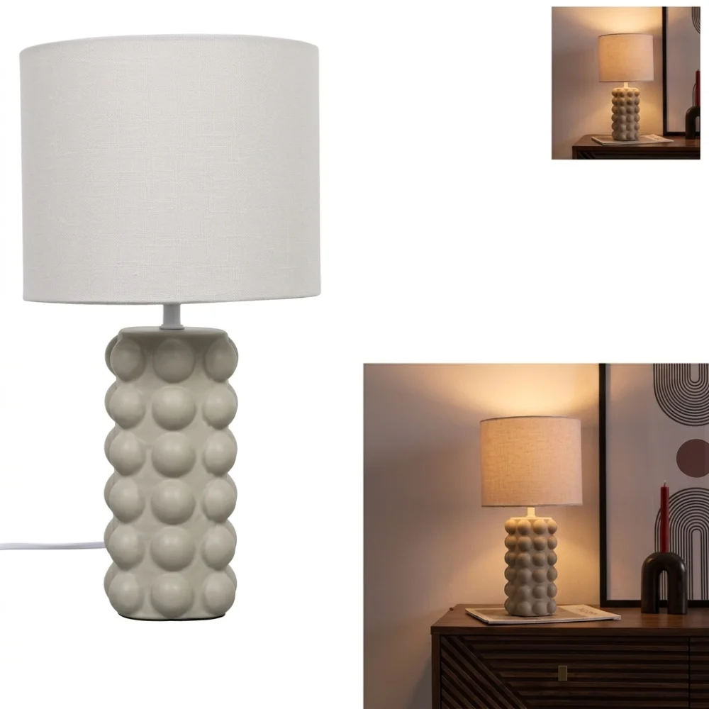 AI Generated Product Image LAMPE DE TABLE EN CÉRAMIQUE - TAUPE – Image 1