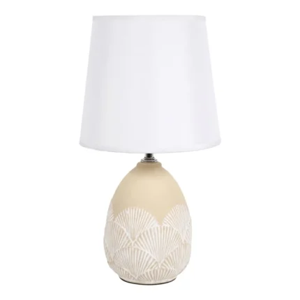 LAMPE DE TABLE EN CÉRAMIQUE - NUDE ET BLANC