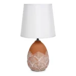 LAMPE DE TABLE EN CÉRAMIQUE - TERRACOTTA ET BLANC