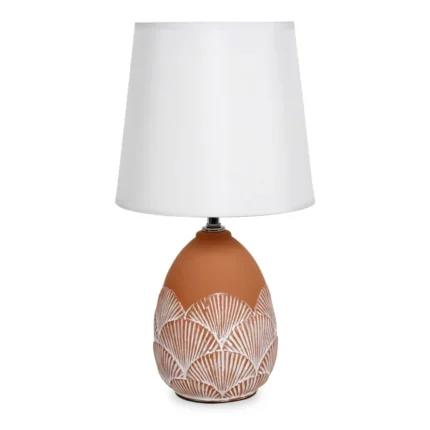 LAMPE DE TABLE EN CÉRAMIQUE - TERRACOTTA ET BLANC