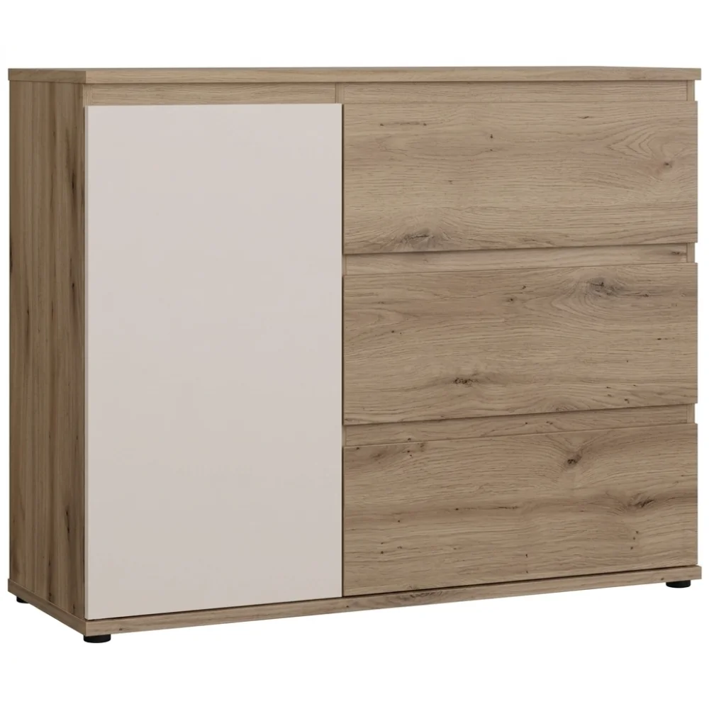 AI Generated Product Image COMMODE 3 TIROIRS 1 PORTE - CHÊNE ET SABLE – Image 1