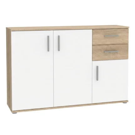 COMMODE 3 PORTES 2 TIROIRS - CHÊNE SONOMA