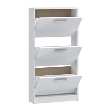 MEUBLE CHAUSSURES 3 ABATTANTS - BLANC