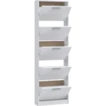 MEUBLE CHAUSSURES 4 ABATTANTS - BLANC