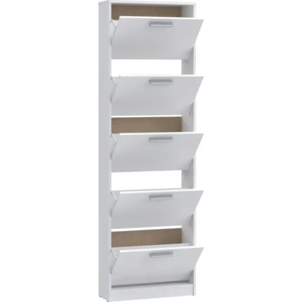 MEUBLE CHAUSSURES 4 ABATTANTS - BLANC