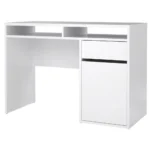 BUREAU 1 PORTE 1 TIROIR 2 NICHES - BLANC
