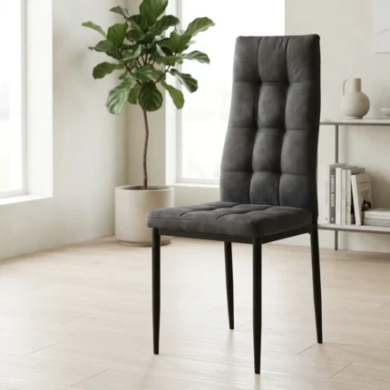 CHAISE EN TISSUS - GRIS