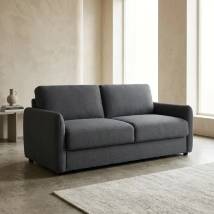 CANAPE LIT 3 PLACES AVEC MATELAS - GRIS FONCE