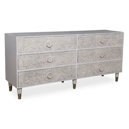 COMMODE 6 TIROIRS - BOIS MASSIF
