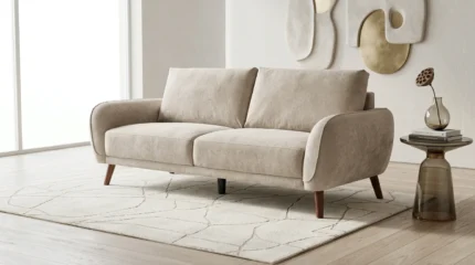 CANAPÉ 3 PLACES EN TISSUS - BEIGE