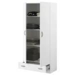 ARMOIRE 2 PORTES + 2 TIROIRS - BLANC