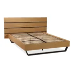 LIT 160 X 200 CM AVEC LATTES MDF ET MELAMINE - COULOIR BOIS
