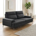 CANAPE 3 PLACES AVANCE RECULE EN TISSUS - GRIS FONCÉ