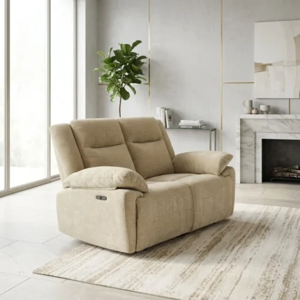 CANAPÉ 2 PLACES 2 RELAXS ÉLECTRIQUES - BEIGE