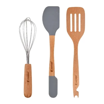 LOT DE 3 USTENSILES DE CUISINE - BOIS