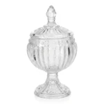 BONBONNIÈRE RONDE SUR PIED VERRE H15 CM