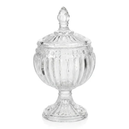 BONBONNIÈRE RONDE SUR PIED VERRE H15 CM