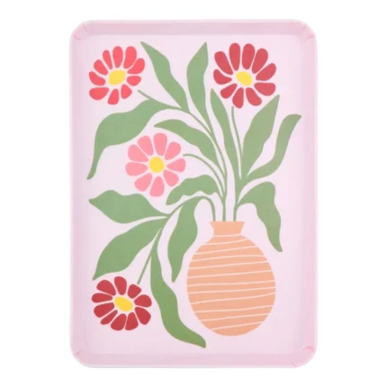 PLATEAU MÉLAMINE 30X22 CM - MOTIF FLEURS