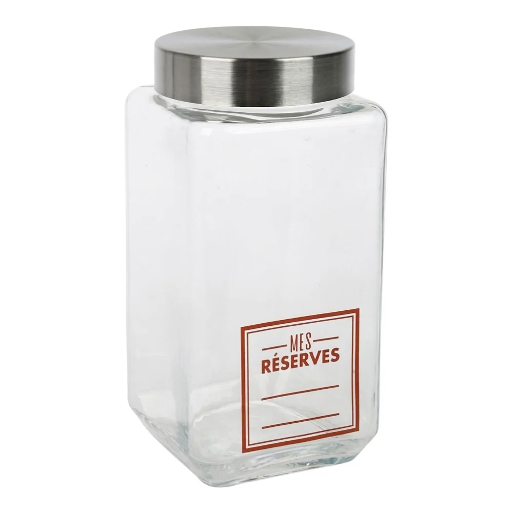 AI Generated Product Image BOCAL CARRÉ VERRE 1 L AVEC COUVERCLE – Image 1