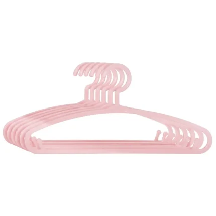 LOT DE 6 CINTRES PLASTIQUE - ROSE