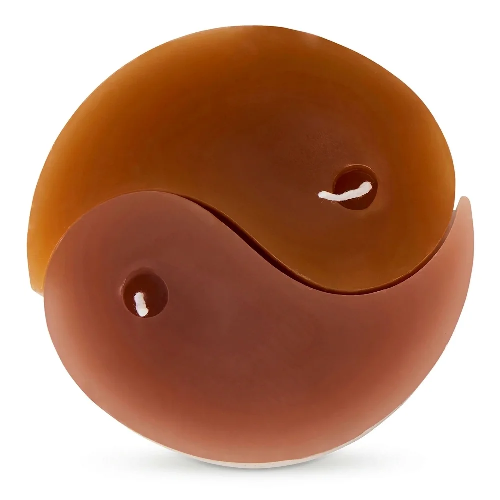 AI Generated Product Image BOUGIE PARFUMÉE YING YANG - OR ET MARRON – Image 1