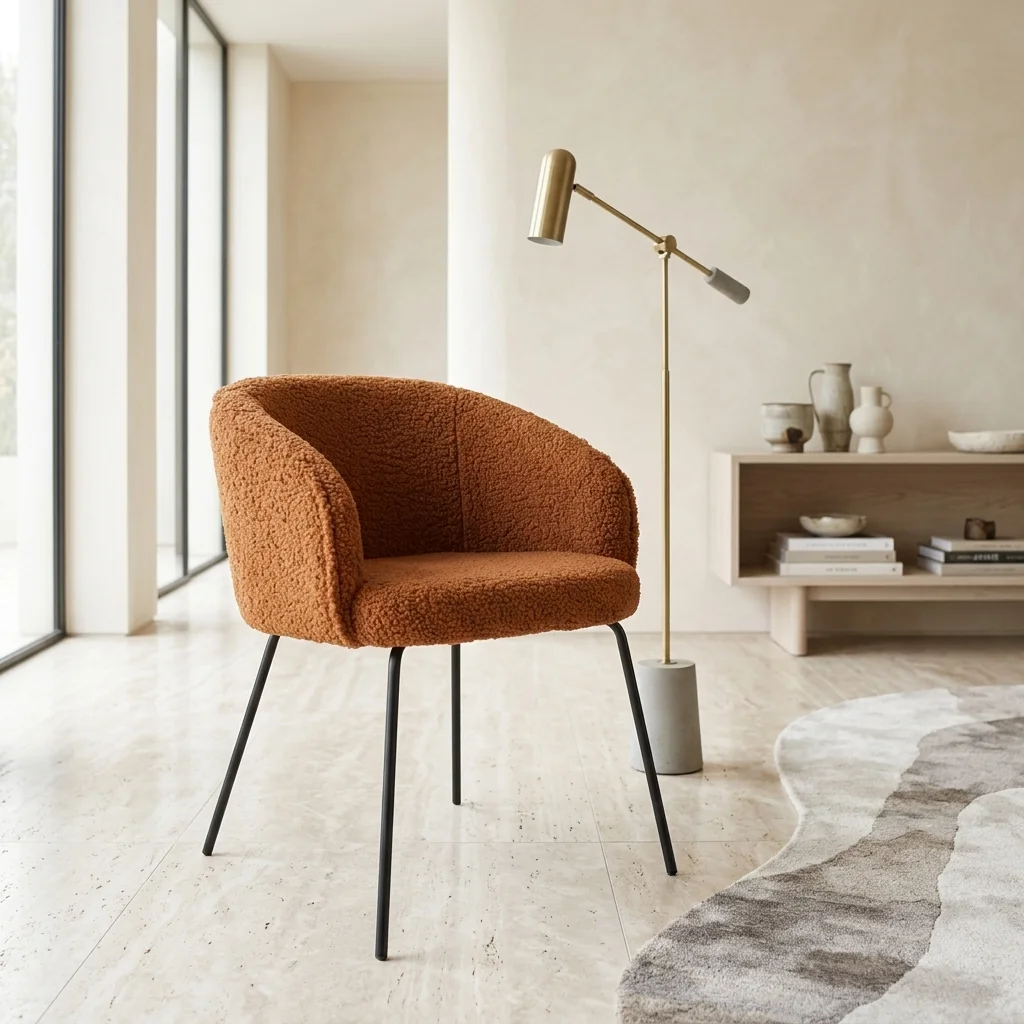 AI Generated Product Image FAUTEUIL TEDDY 55X62X74 CM - CARAMEL ET MOKA – Image 1