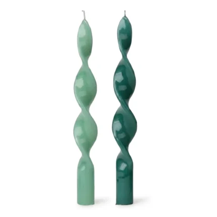 LOT DE 2 BOUGIES TORSADÉES H25 CM - NON PARFUMÉES