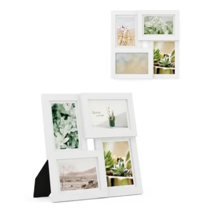 LOT DE 4 CADRES PHOTOS BLANC