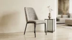 CHAISE EN VELOURS - TAUPE