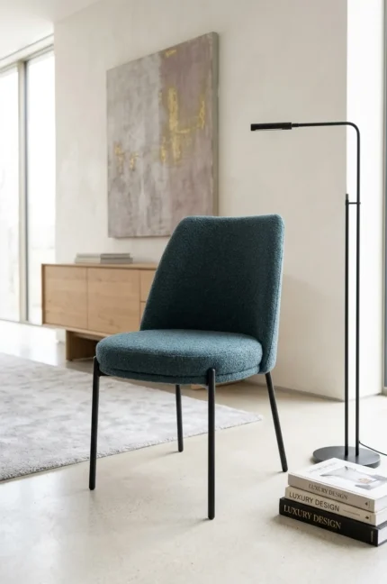 CHAISE EN TISSU - BLEU