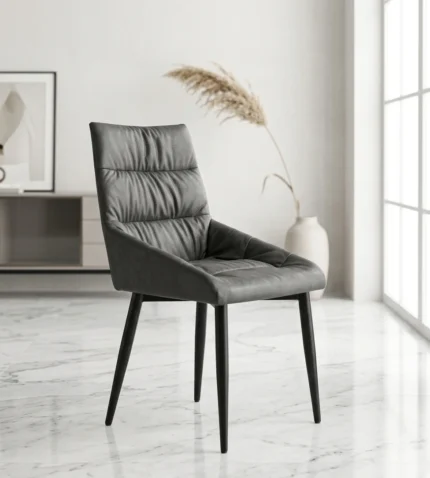 CHAISE EN MICROFIBRE -  GRIS