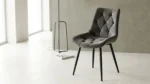 CHAISE EN VELOURS - GRIS FONCE