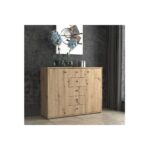 COMMODE 2 PORTES 5 TIROIRS - BOIS VIEILLI – Image 2