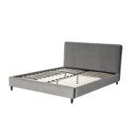 LIT 160 X 200 CM TISSU AVEC SOMMIER - GRIS FONCE – Image 2