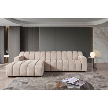 CANAPE D'ANGLE GAUCHE EN TISSU - BEIGE