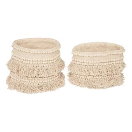 LOT DE 2 PANIERS COTON - BEIGE
