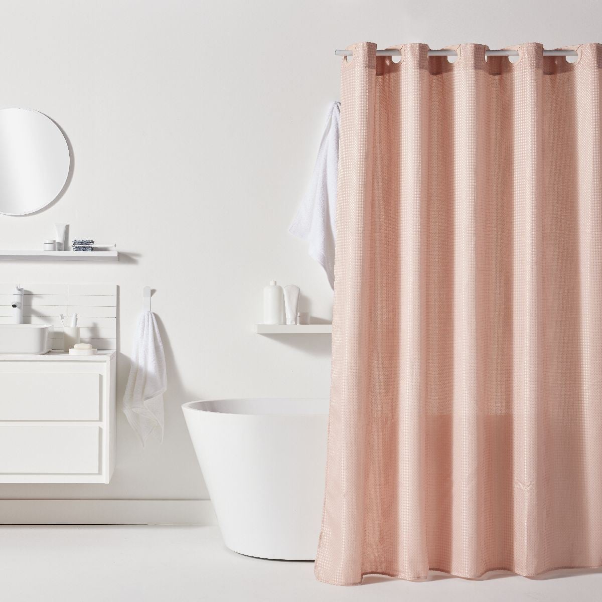 article_76910 RIDEAU DE DOUCHE 180X200 CM - ROSE – Image 1