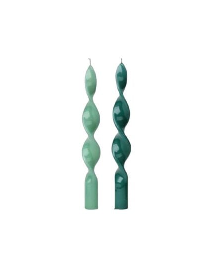 LOT DE 2 BOUGIES TORSADÉES H25 CM - NON PARFUMÉES