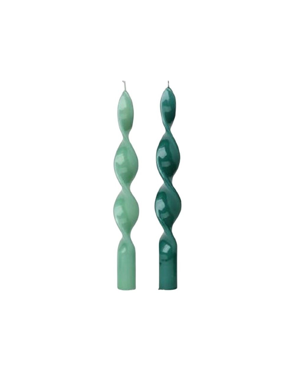 article_79476 LOT DE 2 BOUGIES TORSADÉES H25 CM - NON PARFUMÉES – Image 1
