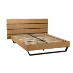 LIT 160 X 200 CM AVEC LATTES MDF ET MELAMINE - COULOIR BOIS – Image 2