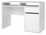 BUREAU 1 PORTE 1 TIROIR 2 NICHES - BLANC – Image 2