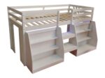 LIT SURÉLEVÉ 90X190 - BLANC ( AVEC SOMMIER ) – Image 2