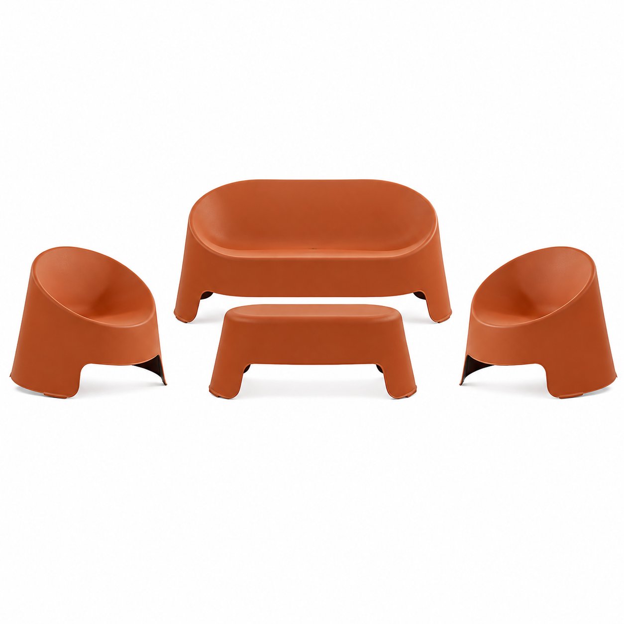 ChatGPT Image 1 août 2026, 15_19_20 CANAPÉ 2 PLACES + 2 FAUTEUILS + TABLE BASSE - ORANGE – Image 1